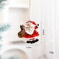 8.5cm Santa Claus hanging ornament holding a brown gift bag for Christmas tree decor - Santa Claus with Gift Bag