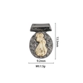 Black and gold 18k plated pendant, dimensions 13.5mm x 9.2mm and weight 1.5g - DZ-1157-Black Base Gold Profile