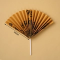 Golden folding fan cake topper with 10cm radius and black calligraphy for birthday party - Ten Large Fans In The Style Of The Preface To The Orchid Pavilion (semi-finished Product)