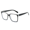 Occhiali quadrati TR90 anti-luce blu con montatura doppia nera e trasparente alla moda - Montatura Nero Trasparente