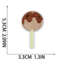 Ice cream popsicle embroidery patch with dimensions 5.3cm x 3.3cm on white background - Brown Ice Cream (W25SG-068-33)