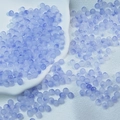 Macro shot of 6mm frosted translucent glass beads in light blue and purple for DIY jewelry - Cool Purple Two-tone Beads (6mm)