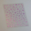 Stickers nail art 5D fleurs de cerisier rose métallisé gaufré avec modèle M-398 - Style Holographique Violet M-893