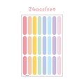 Macaron-farbenes Sterne-Sticker-Set mit 24 pastellfarbenen abgerundeten Streifenformen - CH23025 Bunte Streifen