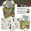 The Empress themed 2.5D DIY scenery sticker kit with PET sheets and background card - The Empress