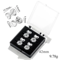 Sollevatori per orecchini a cuore in acciaio inox argento, set da 4 con scatola - Cuore-Acciaio