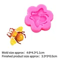 Pink bee silicone mold for fondant and chocolate with 4.6x4.3x1.1cm dimension specs - Style 1 (A982) / Pink