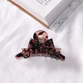 Tortoise shell cellulose acetate bow hair claw clip for elegant French style updo hairstyles - Black & Pink