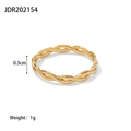 Macro detail of 18K gold plated twisted rope ring showing 0.3cm width and braided texture - Twist Texture / Size 6