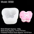 Herz-Silikonform mit Schleife und fertigem rosa Tonmodell für DIY-Bastelprojekte - 12# Transparent B568