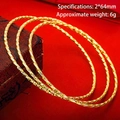 Three-piece gold rope texture bangles, size 2x64mm, weight 6g, bohemian jewelry - 64mm / Style 8