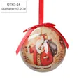 Christmas foam ball hanging ornament with Santa Claus illustration and red ribbon bow - Red Santa Claus Ball