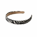 Minimalist handmade zebra print sponge headband with classic black and white stripes - Black Beige Zebra
