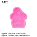 Moule en silicone rose maison champignon pour décoration de gâteau et artisanat - Style 5 Maison de Champignon Unique / Rose