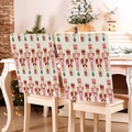 Detailed Christmas chair covers featuring Nutcracker and Xmas tree patterns on dining chairs - YT03-16 (Beige Nutcracker Xmas Tree)