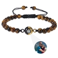 Tigerauge-Projektionsarmband mit individuellem Foto und verstellbarem geflochtenem Band - Tigerauge Armband
