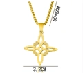 Gold Viking Celtic knot necklace with box chain pendant measures 50+5CM in length - Necklace / Gold