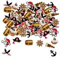 Set coriandoli festa a tema pirata con teschio nave e ancora pacco da 100 pezzi - Circa 100 Pezzi di Coriandoli Pirata