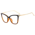 Classic pilot round frame sunglasses with black and tortoise shell finish for women - Black and Leopard Print