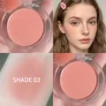 Matte powder blush in shade 03 Peach Milk Tea with arm swatches and makeup effect - 3# Peach Milk Tea