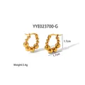 Orecchini a cerchio in acciaio inossidabile dorato lucido da 1,7 cm di diametro - Stile 1.7cm / Stile Oro (YYE023700-G)
