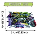 3D Game Zone wall sticker with game controller in 58x32cm size for room decor - Glow Texture Game Controller Cracked Wall Style (UV50643T_R)