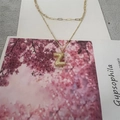 Double-layered golden necklace with sparkling zircon Letter Z pendant for elegant women - Letter Z