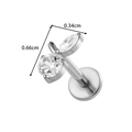 Silver F136 Titanium bow stud piercing with clear marquise and round zircon gemstones - Marquise and Round Cluster (T2542-1#) / Silver