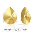 Detailed size specifications for irregular hollow water drop gold brass earrings - Irregular Teardrop Style / High Shine Gold