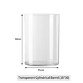 Clear acrylic flower bucket 30cm height 15cm diameter cylindrical transparent vase - Transparent Cylindrical Vase (15*30cm)