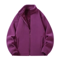 Close-up of purple fleece jacket featuring zip pockets and thickened warm lining - M / Women's Pitaya