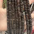 Deep brown natural stone abacus beads chain with polished glass luster finish - 5*8mm (Per Strand) / Dark Coffee Tourmaline