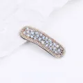 Minimalist light blue beaded BB hair clip with silver rhinestones on a white background - Style 2 Light Blue [Square]
