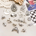 Set di 15 ciondoli vintage in lega d'argento a tema Halloween per la creazione di gioielli - Set 15 Pezzi Misti Halloween