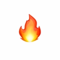 Cute flame emoji acrylic hair clip with vibrant red and orange gradient finish - Flame (QT--CY115)