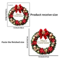 Especificaciones de tamaño detalladas para pegatina de pared corona de Navidad y texto - Corona de Navidad Clásica (PH-QT9280)