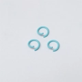 Three blue lacquered open jump rings for DIY jewelry making 1.2x8mm metal rings - Light Blue