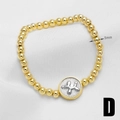 18k gold plated beaded stretch bracelet with 5mm beads and silver balloon dog charm - Balloon Dog / 5mm Bead Diameter