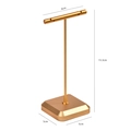 Golden T-shaped metal earring display stand with dimensions 13.3cm height and 6cm top bar - Beveled Edge Large / Gold