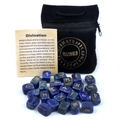 Lapis lazuli rune stone divination set with gold-engraved symbols and a velvet pouch - Lapis Lazuli (25 Pcs + Velvet Bag + Manual)