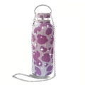 Pink leopard pattern rhinestone thermos bottle with silver metal chain and handle - Rose Red Cow Print / 350ml (12oz) With Aluminum Chain