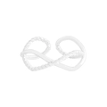 Minimalist S925 sterling silver infinity ring with twisted rope design and polished finish - Size 13 (Adjustable) / Silver