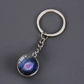 Solar system keychain featuring a purple nebula glass ball with silver metal ring - Standard Spec / Purple Nebula (10)