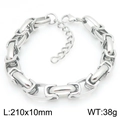 Pulsera para hombre de cadena de acero inoxidable de 10mm en plata, 210mm - 10mm x 21cm / Color Acero
