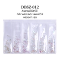 Multisize Aurora aurora borealis flatback rhinestones in 6-compartment pack for nail art - Mixed Sizes SS4-SS16 Around 1440 Pieces / Aurora