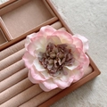 Pink gradient orchid flower clip with pearls in a leather jewelry box for women - Pink Purple Gradient Flower (8)