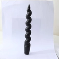 Single black spiral twisted scented soy wax candle for home decor on white background - Style A Black