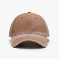 Khaki brown soft top cotton baseball cap for outdoor wear with twill fabric texture - Adjustable / Orange