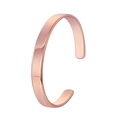 Bracelet jonc ouvert en forme de C réglable et minimaliste en finition or rose - Or rose