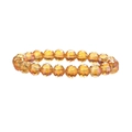 Pulsera de cuentas de cristal ámbar con piedras facetadas de 10 mm en cordón elástico - Naranja